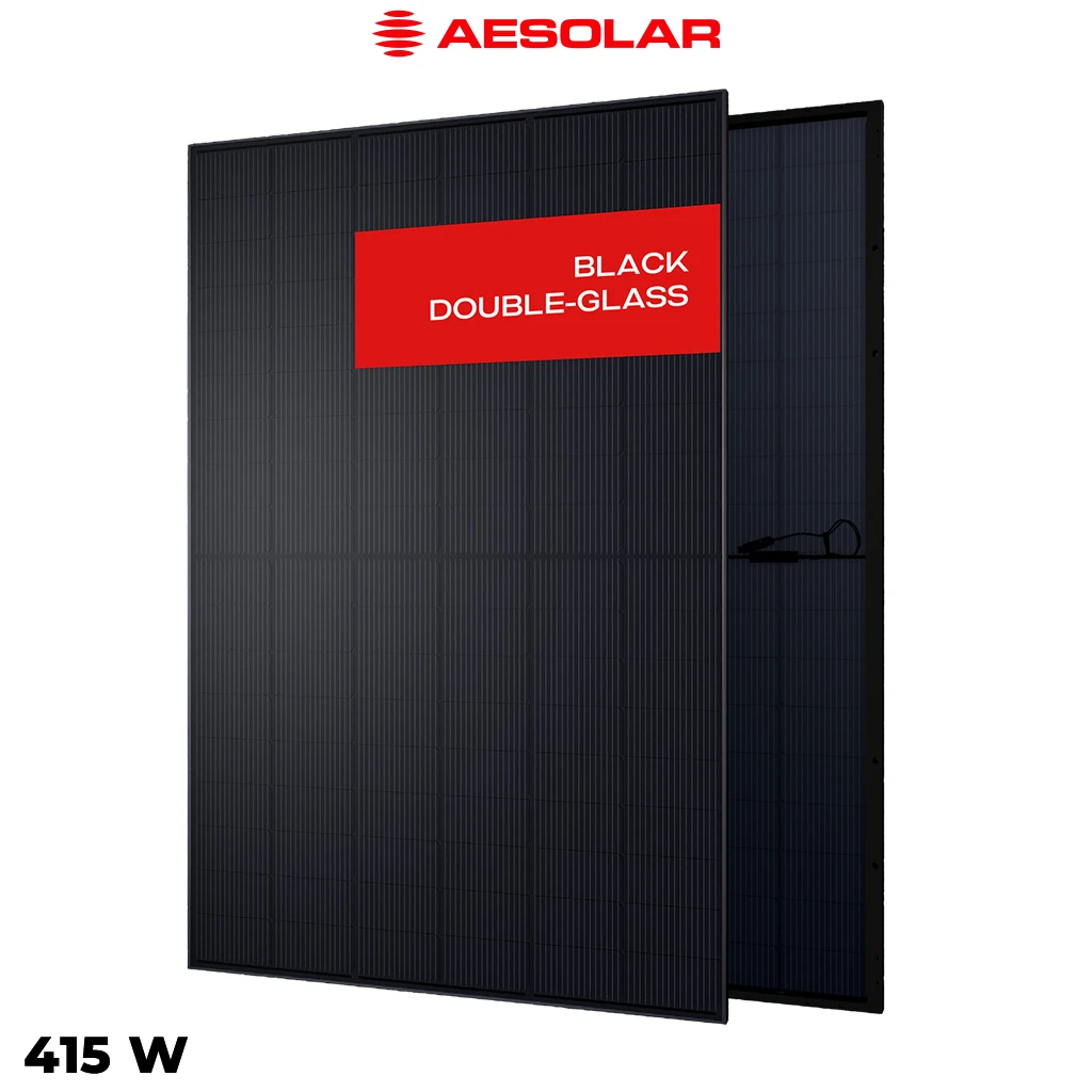 پنل خورشیدی 415 وات دوطرفه مونوکریستال AE SOLAR