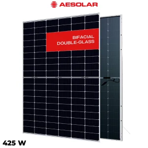 پنل خورشیدی 425 وات دوطرفه مونوکریستال AE SOLAR