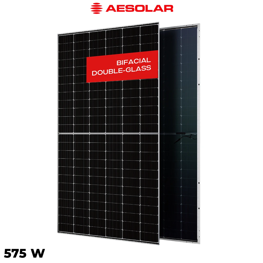 پنل خورشیدی 575 وات مونوکریستال دوطرفه AE SOLAR