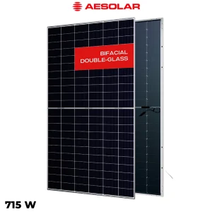 پنل خورشیدی 715 وات دوطرفه مونوکریستال AE SOLAR