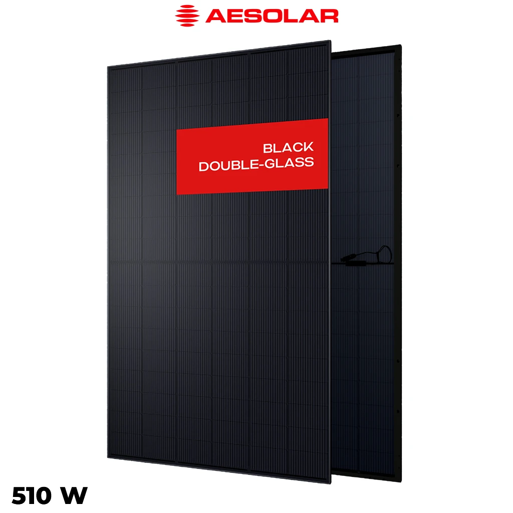 پنل خورشیدی 510 وات دوطرفه مونوکریستال AE SOLAR