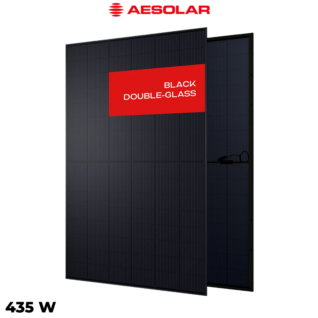 پنل خورشیدی 435 وات دوطرفه مونوکریستال AE SOLAR