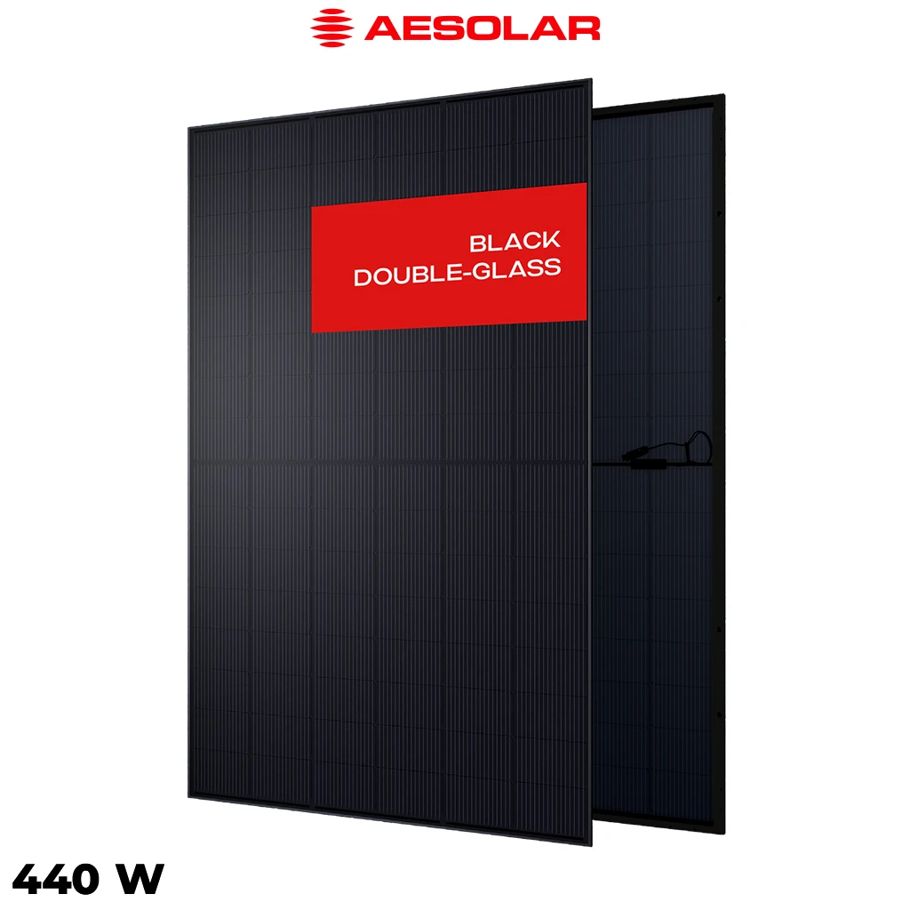 پنل خورشیدی 440 وات دوطرفه مونوکریستال AE SOLAR