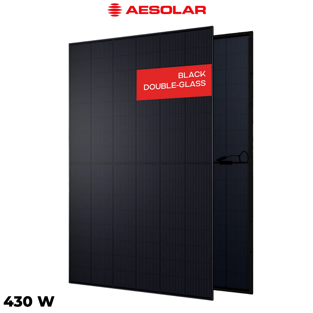 پنل خورشیدی 430 وات مونو کریستال دوطرفه AE SOLAR