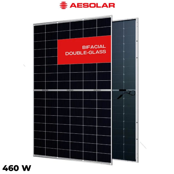 پنل خورشیدی 460 وات دوطرفه مونوکریستال AE SOLAR