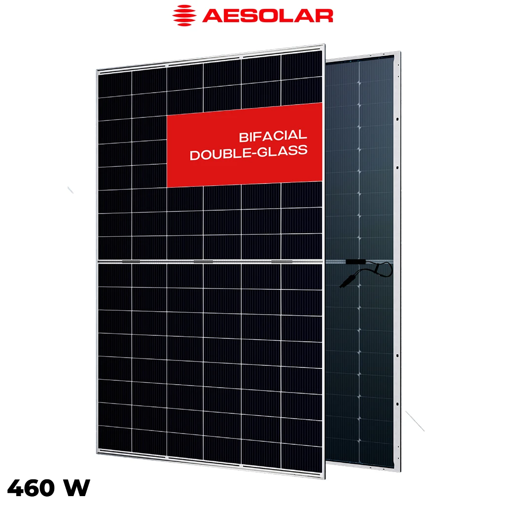 پنل خورشیدی 460 وات دوطرفه مونوکریستال AE SOLAR