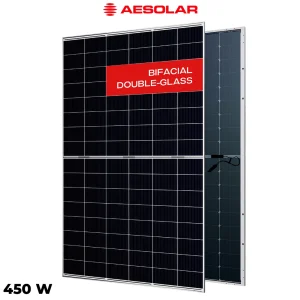 پنل خورشیدی 450 وات دوطرفه مونوکریستال AE SOLAR