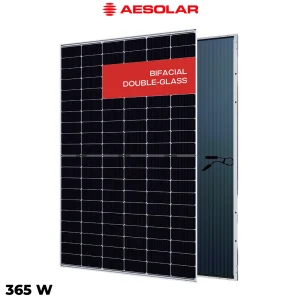 پنل خورشیدی 365 وات دوطرفه مونوکریستال AE SOLAR