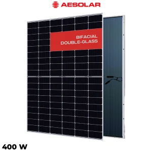 پنل خورشیدی 400 وات دوطرفه مونوکریستال AE SOLAR