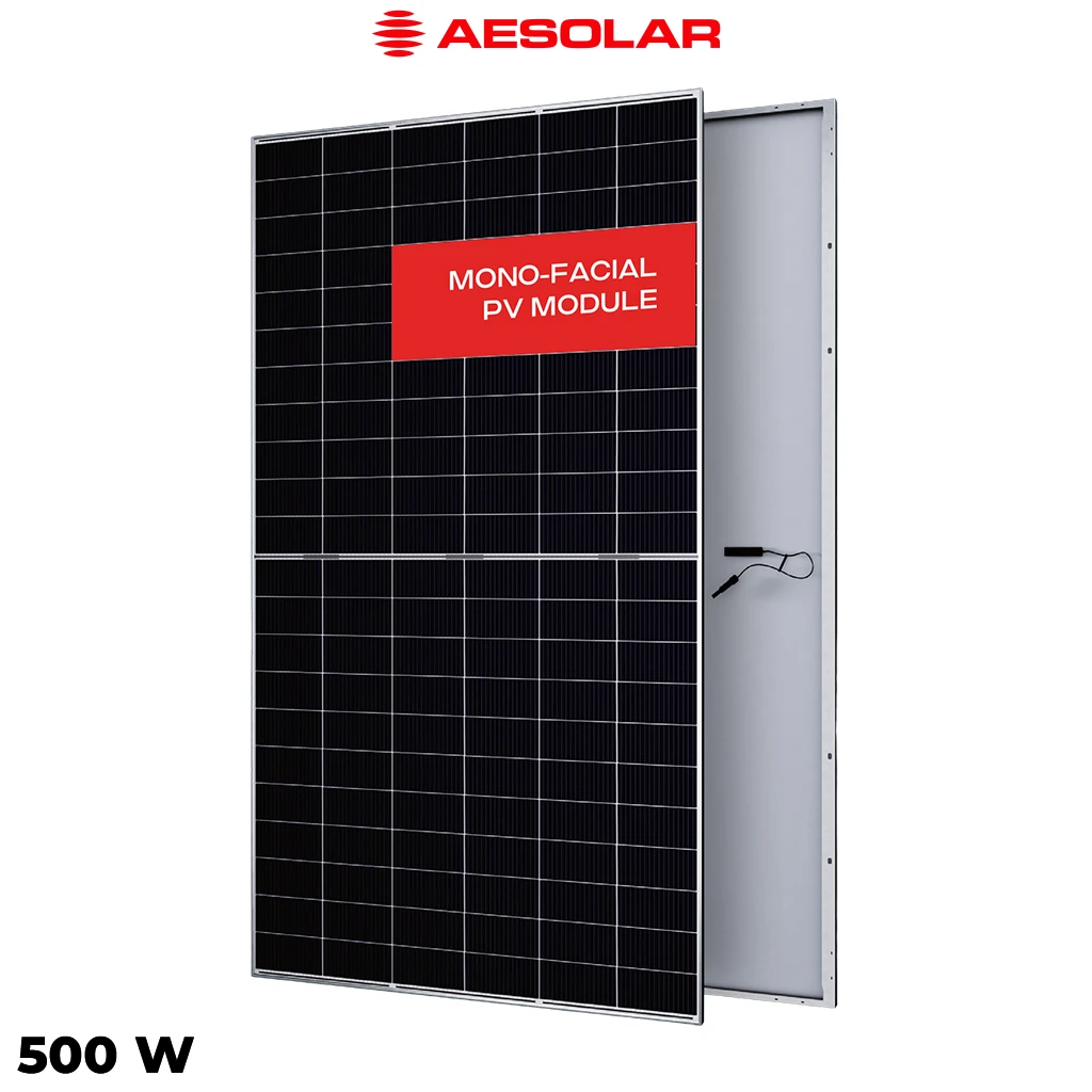 پنل خورشیدی 500 وات یک طرفه مونوکریستال AE SOLAR