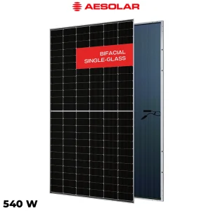 پنل خورشیدی 540 وات دوطرفه مونوکریستال AE SOLAR