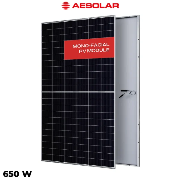 پنل خورشیدی 650 وات یک طرفه مونوکریستال AE SOLAR