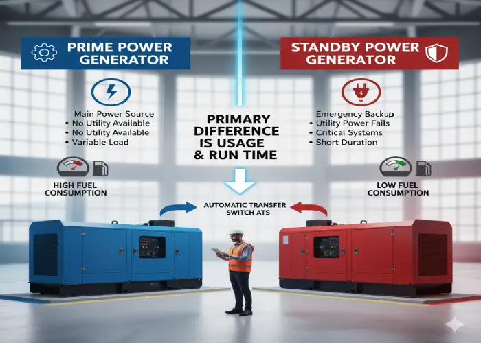 مقایسه ی دیزل ژنراتور پرایم و استندبای