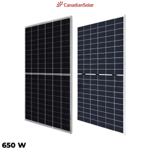پنل خورشیدی 650 وات دوطرفه مونوکریستال CANADIAN SOLAR