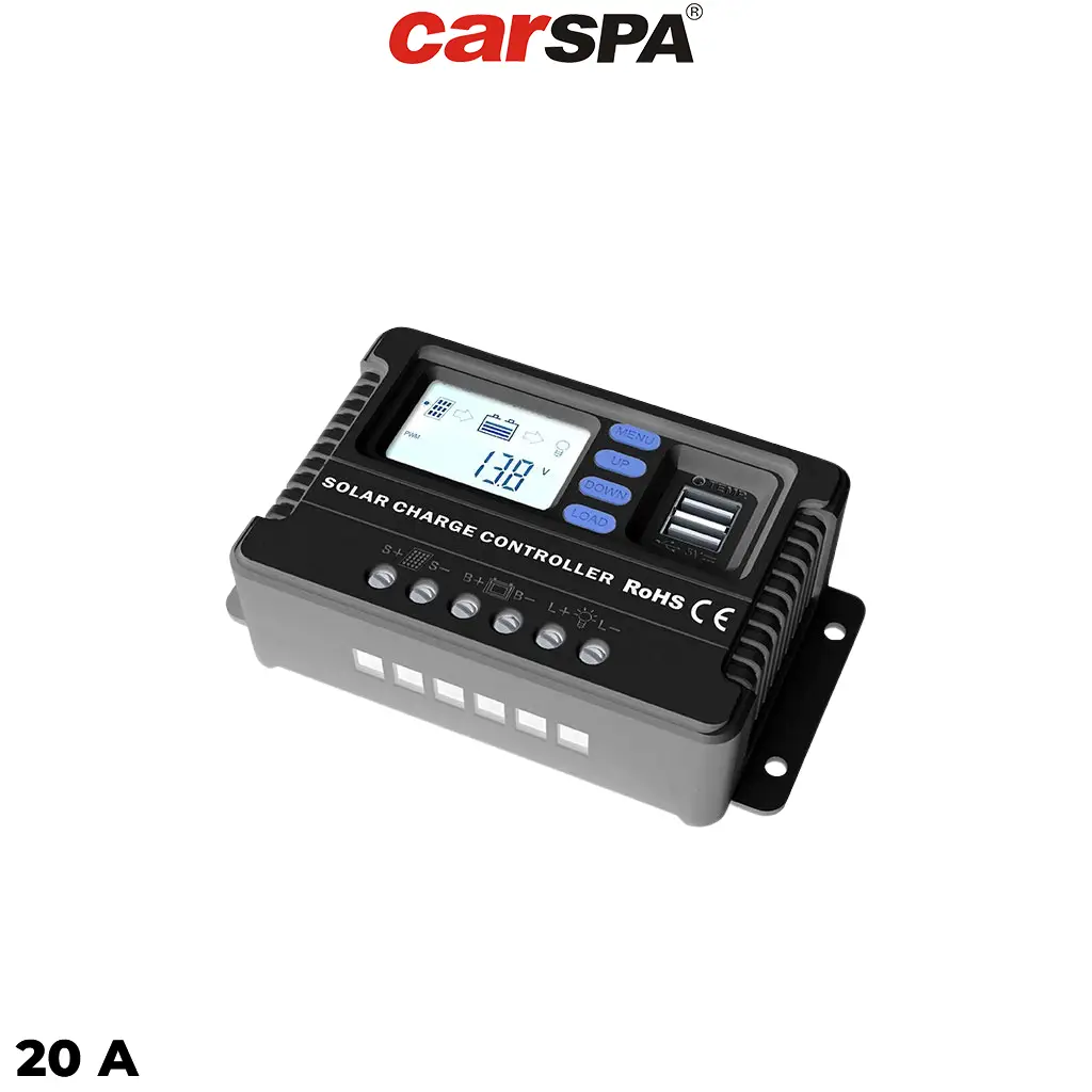 شارژ کنترلر ۲۰ آمپر (۱۲-۲۴) ولت مدل CP12.24-20 سری PWM برند CARSPA