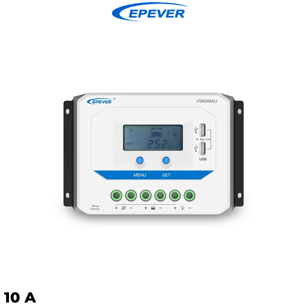 شارژ کنترلر ۱۰ آمپر (۱۲-۲۴) ولت مدل VS1024AU سری PWM برند EPEVER